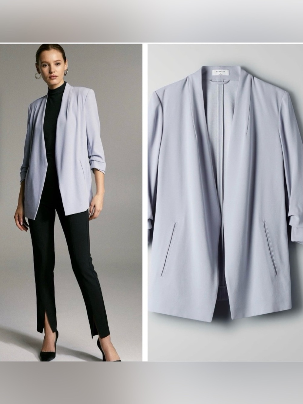 Aritzia Babaton Ice Blue Power Hip Blazer